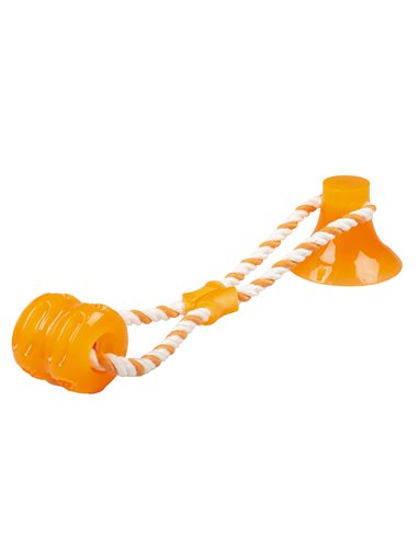 Jucarie Pentru Caini, Tug'n Chew Cu Ventuza, 40 x 10.3 x 10.3 cm, Portocalie,12425