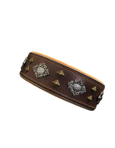 (-5%) Zgarda Aztec, Piele Naturala, M, Maro, AZ2MBR1  2