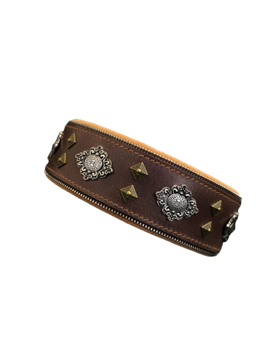 (-5%) Zgarda Aztec, Piele Naturala, M, Maro, AZ2MBR1 