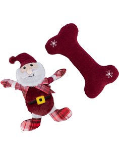 Set 2 X Jucarii Pentru Caini, Xmas Os Si Mos Craciun, Plus, 30 cm, 92595