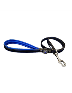 Lesa Bijou, Piele Naturala, 110 cm/2 cm, Negru/Albastru