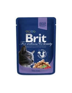 Brit Premium Cat cu Carne de Cod Plic 24X100 g