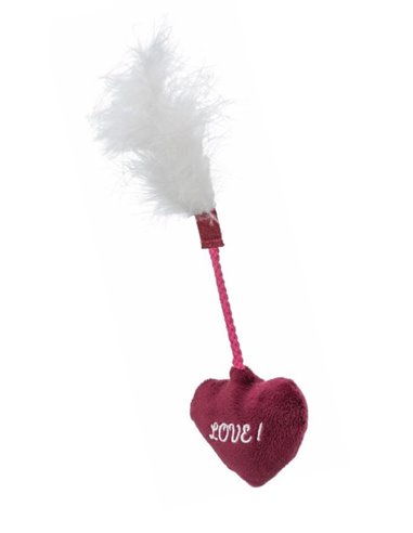 Jucarie Pentru Pisici, Valentine's, Inima Cu Pene, Plus, 20 cm, 9935262