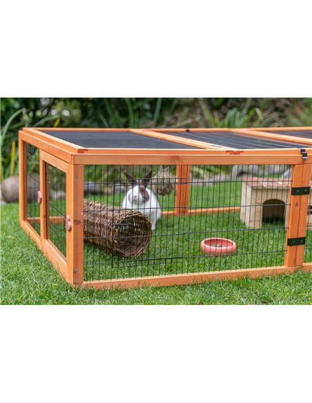 Tarc Exterior Cu Capac Pentru Rozatoare, 174x48x109 cm, Maro, 62282