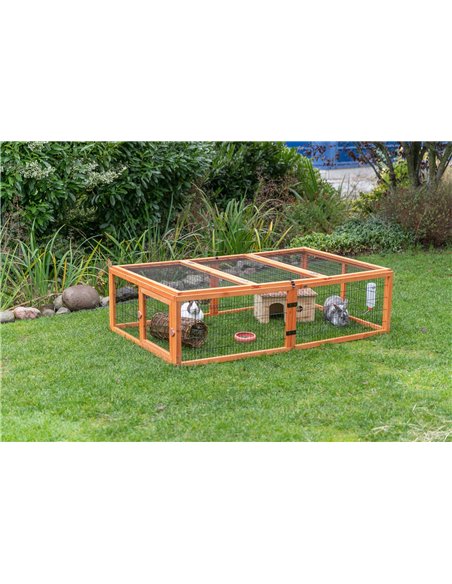 Tarc Exterior Cu Capac Pentru Rozatoare, 174x48x109 cm, Maro, 62282