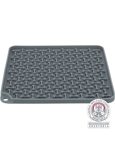 Farfurie Pentru Hranire Lenta, Lickâ€™n'Snack, Silicon, 20x20 cm, Gri, 34983