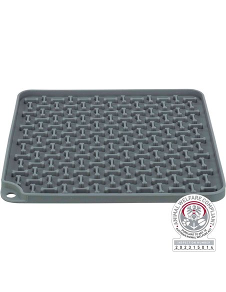 Farfurie Pentru Hranire Lenta, Lickâ€™n'Snack, Silicon, 20x20 cm, Gri, 34983