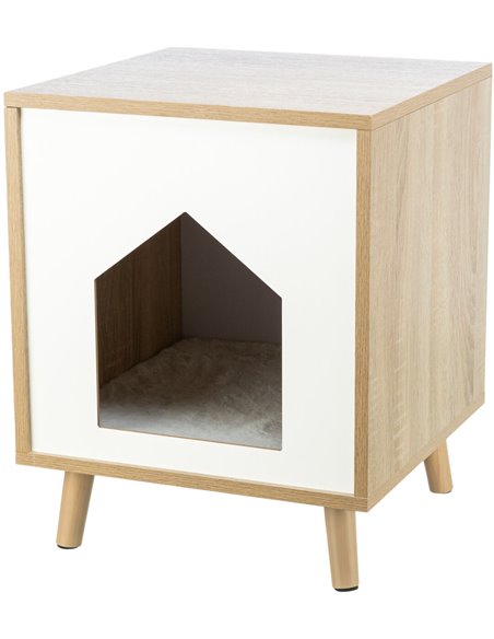 Casuta Isa, din Lemn, 40x50x40 cm, Maro Deschis/Alb, 36312