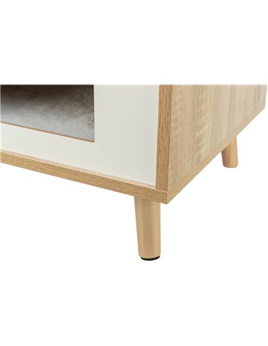 Casuta Isa, din Lemn, 40x50x40 cm, Maro Deschis/Alb, 36312