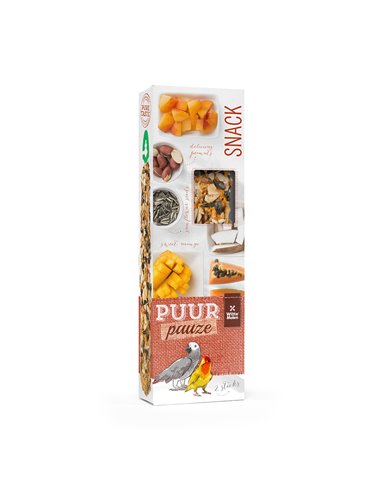 Batoane De Seminte Pentru Papagali, Puur Gourmet, Cu Fructe Si Nuci, 2 buc/ 140 g, L654889