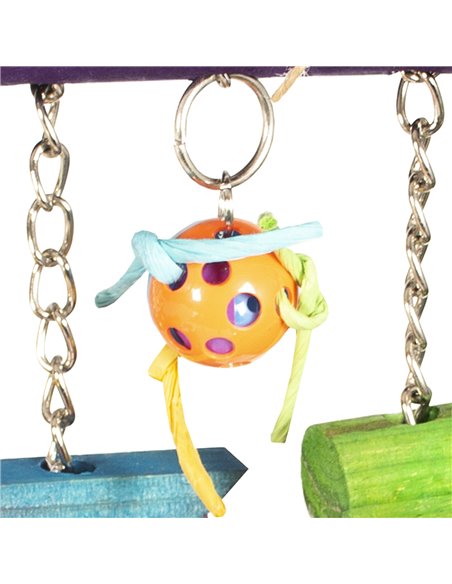 Jucarie Pentru Pasari, Colorata Cu Cuburi De Lemn, 66x42cm, L11576