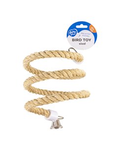 Jucarie Pentru Pasari, Spirala Din Sisal Cu Clopotel, M: 97x21x21cm, L13556 2