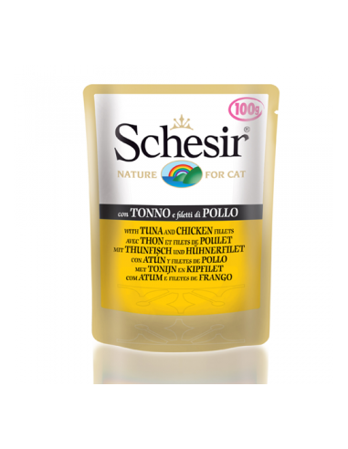 Schesir Cat Plic 100 g, cu Ton si Pui
