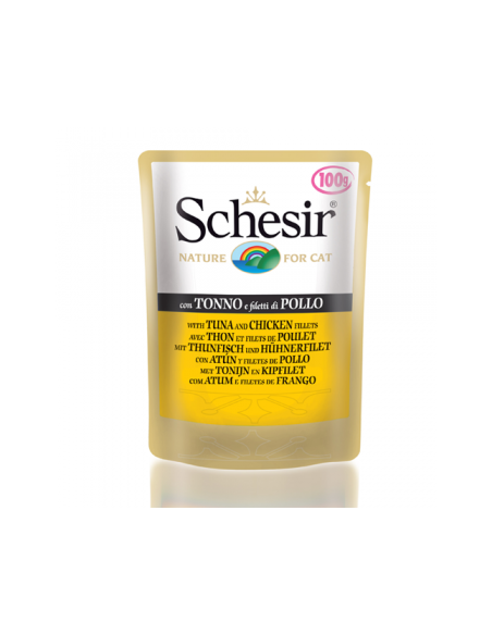 Schesir Cat Plic 100 g, cu Ton si Pui
