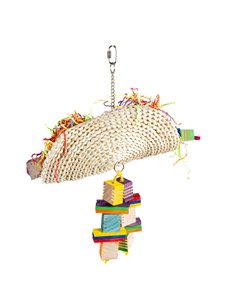 Jucarie Pentru Pasari, Taco De Porumb Cu Cuburi De Lemn, Multicolor, M: 36x19x40cm, L14893	