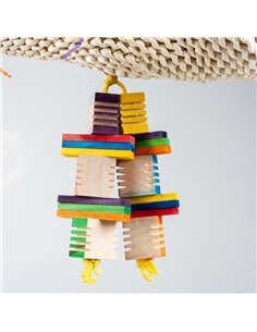 Jucarie Pentru Pasari, Taco De Porumb Cu Cuburi De Lemn, Multicolor, M: 36x19x40cm, L14893	 2