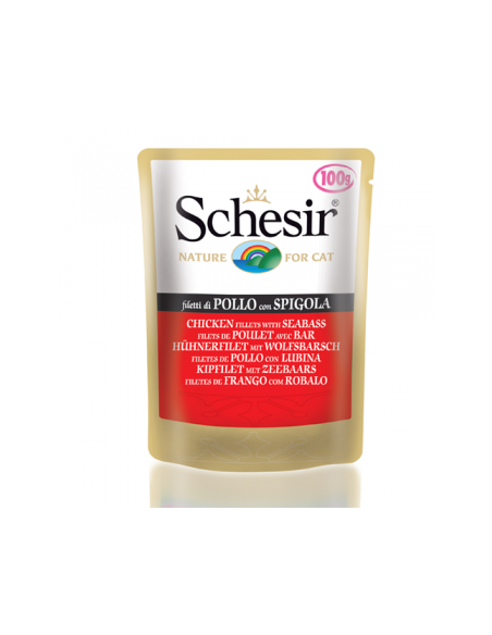 Schesir Cat Plic 100 g, cu Pui si Biban