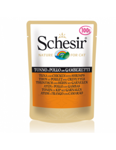 Schesir Cat Plic 100 g, cu Pui si Creveti