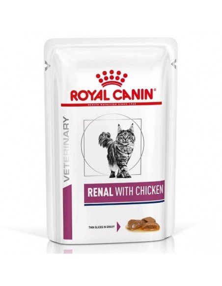 Plic Royal Canin, VD Renal cu Pui, Pisica 12 x 85 g, 2 bax