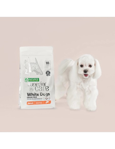 Natures Protection Superior Care White Dogs Adult cu Somon, rase mici 2 x 1.5 Kg