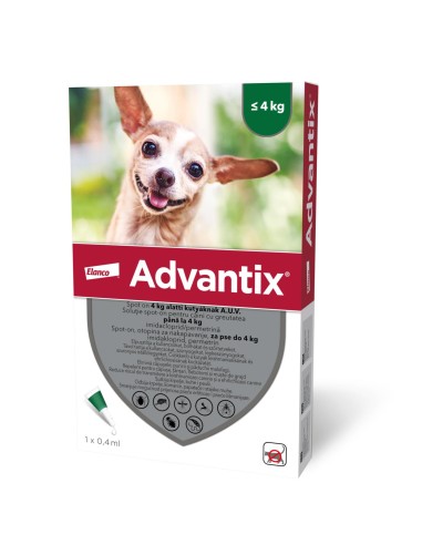Advantix Spot On Caine, sub 4 kg, 1 pipeta