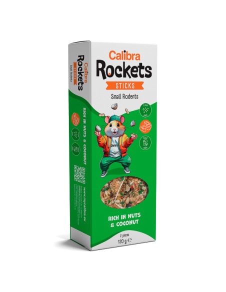 Batoane Rozatoare Mici, Calibra Rockets Sticks Small Rodents Nuts & Coconut 120 g