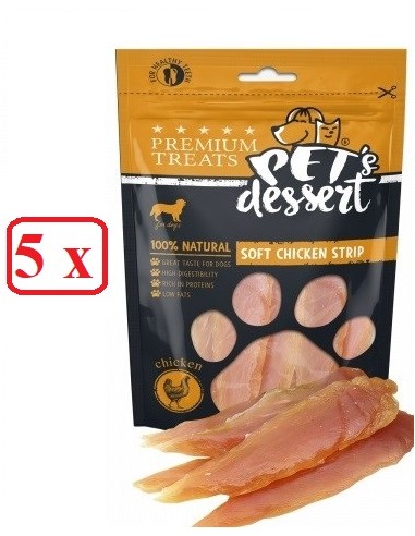 Pet's Desert Dog Soft Chicken Strips 5 x 80 g