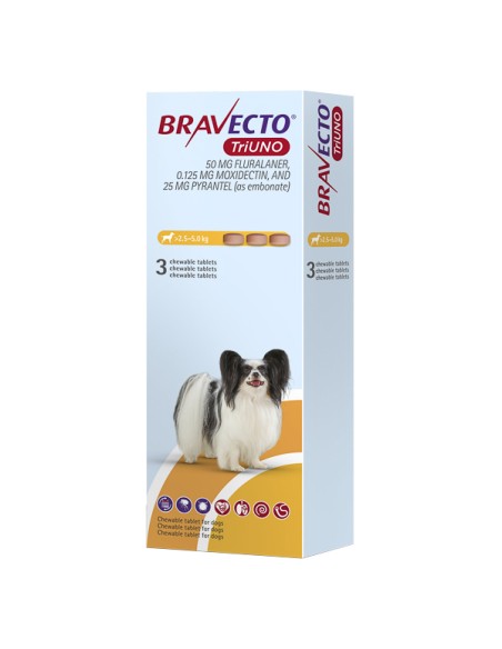 Bravecto TriUno 50 mg (2,5-5 kg) 1 tbl