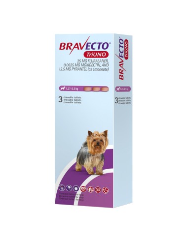 Bravecto TriUno 25 mg (1,27-2,5 kg) 1 tbl
