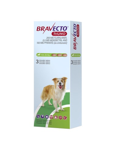 Bravecto TriUno 200 mg (10-20 kg) 1 tbl