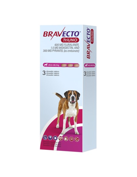 Bravecto TriUno 600 mg (40-60 kg) 1 tbl