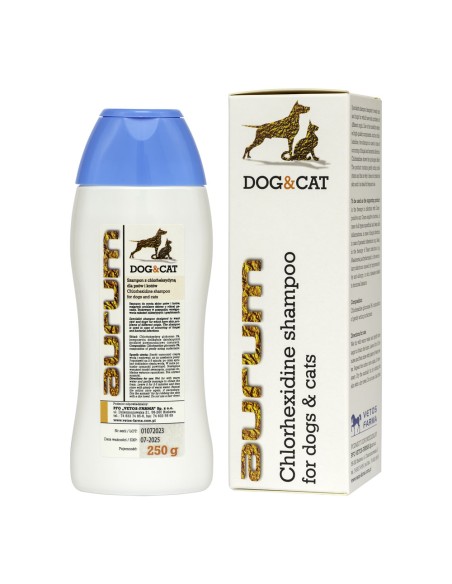 Aurum Sampon cu Clorhexidina caine pisica, 250ml