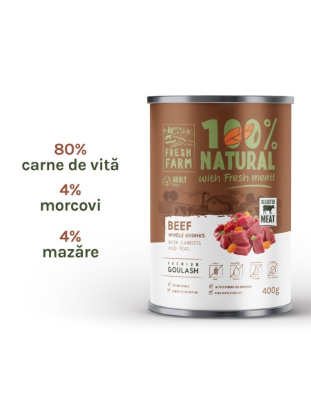 Fresh Farm Goulash with beef, carrots and peas 6 x 400 gr