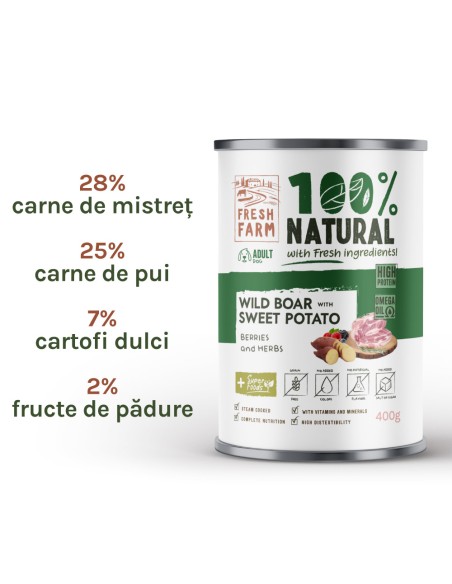 Fresh Farm Coarse pate with wild boar, berries and herbs 6 x 400 gr