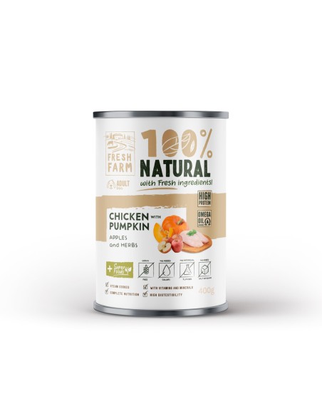 Fresh Farm Coarse pate with chicken, pumpkin, apples and herbs 6 x 400 gr