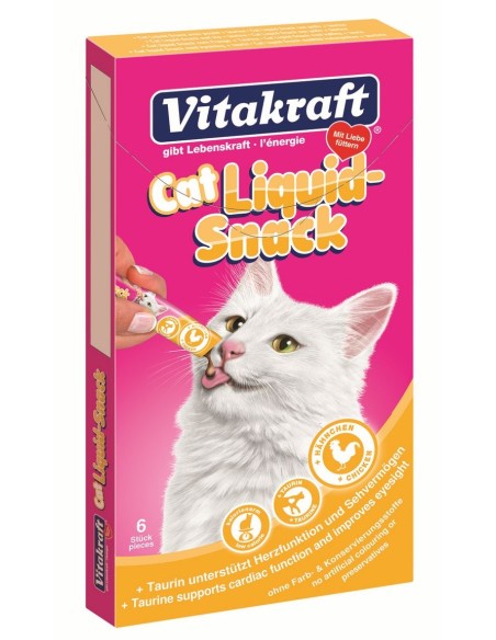 Vitakraft snacks pisica liquid pui/taurina 6x15 g
