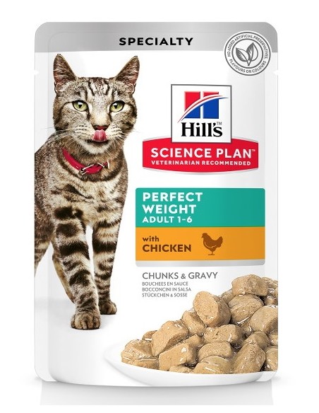 Hill’s SP Feline Adult Perfect Weight cu Pui 12x85 g (plic)