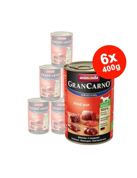 Mancare umeda pentru caini GranCarno Adult Dog Vita, 6×400 gr