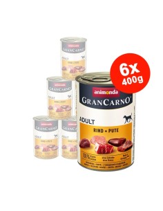 Hrana umeda pentru caini GranCarno Adult, Vita + Curcan,...