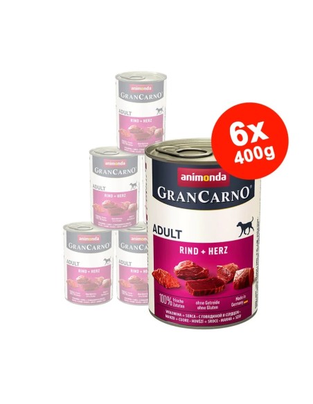 Hrana umeda pentru caini GranCarno Adult, Inima Vita, 6×400 gr