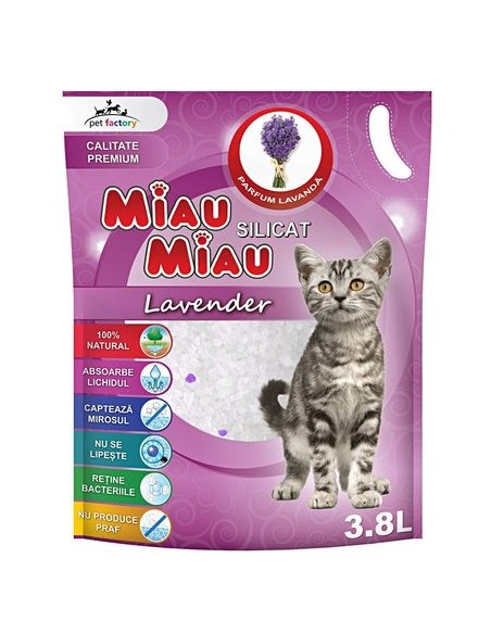 Silicat Miau Miau Lavanda, 3,8 L