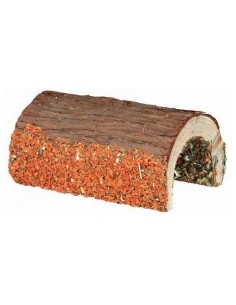 Tunel Rozatoare Lemn Natur cu Legume, 16x8x20 cm