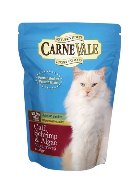 Carnevale cat plic vitel/creveti/alge 85 g