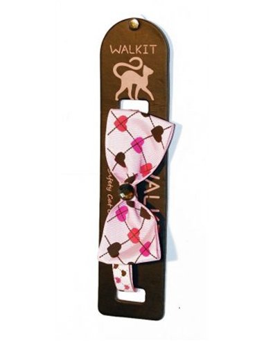 Walkit zgarda pisica Bow Tie 1.0 x 32 cm roz