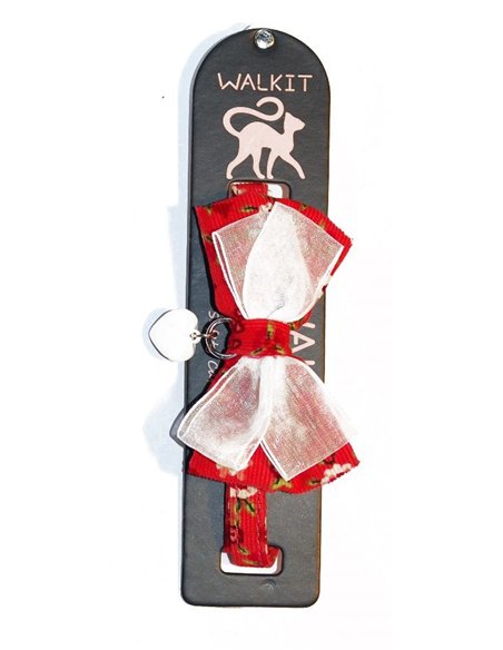 Walkit zgarda pisica Corduroy 1.0 x 20-30 cm rosu