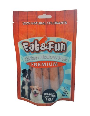 EAT&FUN RECOMPENSE CAINI CHICKEN HOLLOW ROLLS 110 G