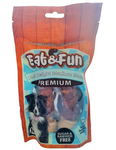 EAT&FUN RECOMPENSE CAINI DUCK DELIGHTS MEDIUM BONES 160 G