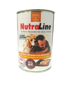 Nutraline Dog Conserva Adult Monoprotein Pui/Plante Aromatice 400 G A
