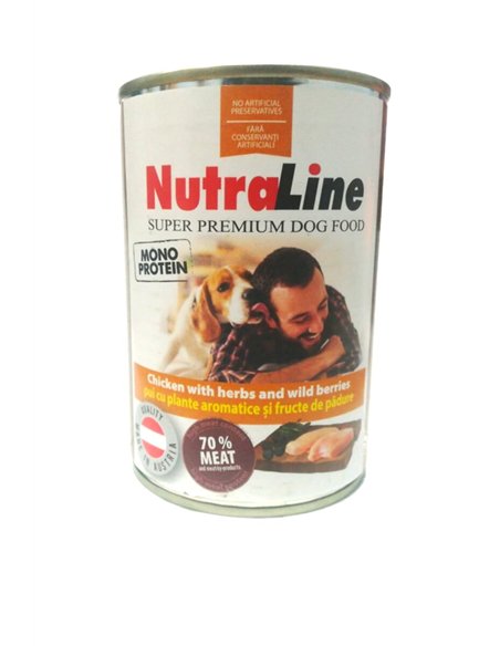 Nutraline Dog Conserva Adult Monoprotein Pui/Plante Aromatice 400 G A