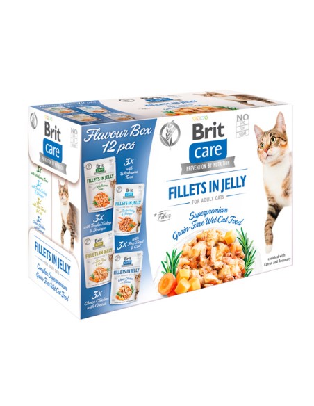 Brit Care Cat Flavour box Fillet in Jelly, 4x3 plicuri (12x85g)